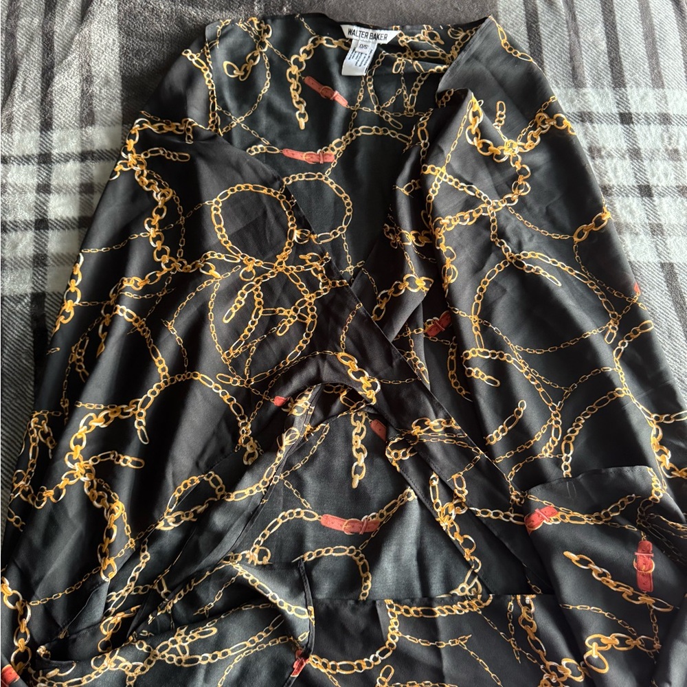 Walter Baker Black and Gold Chain Cover Up
